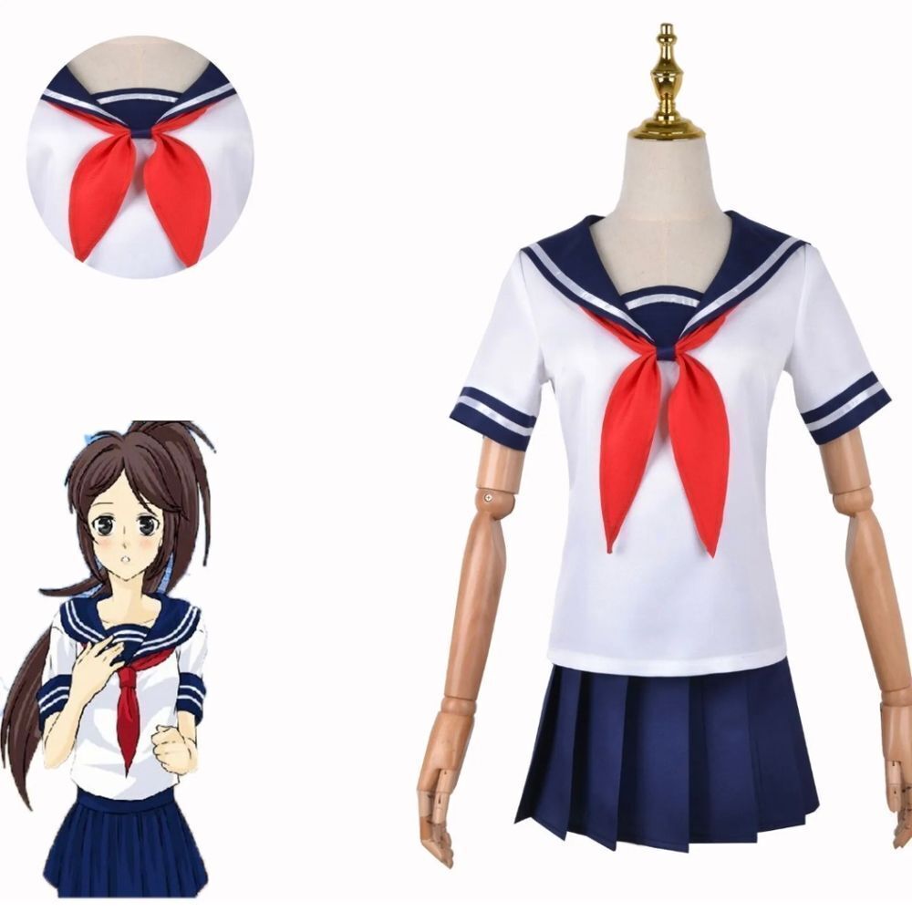 Japanese Sailor School Uniform JK Women Girl Black Furyo Shoujo Costume Dress